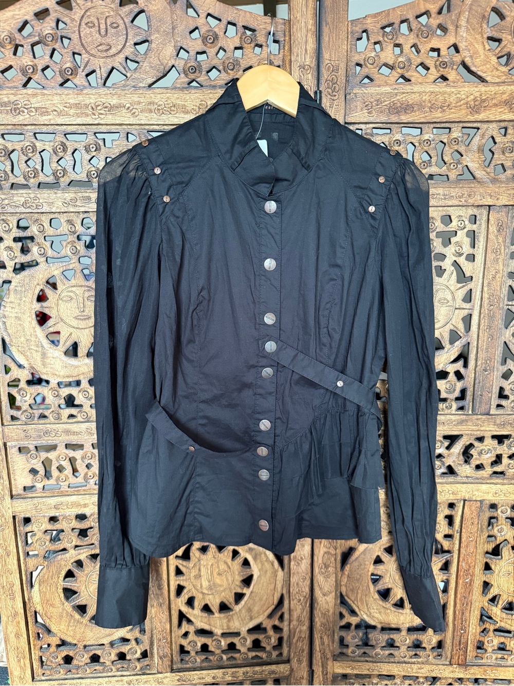 Lip Service dark Black Steampunk Military Jacket — Size Large